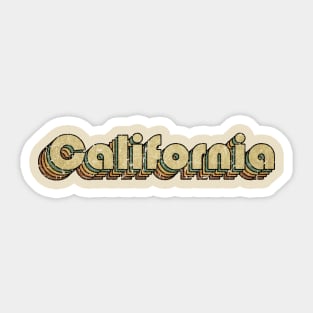 California // Vintage Rainbow Typography Style // 70s Sticker